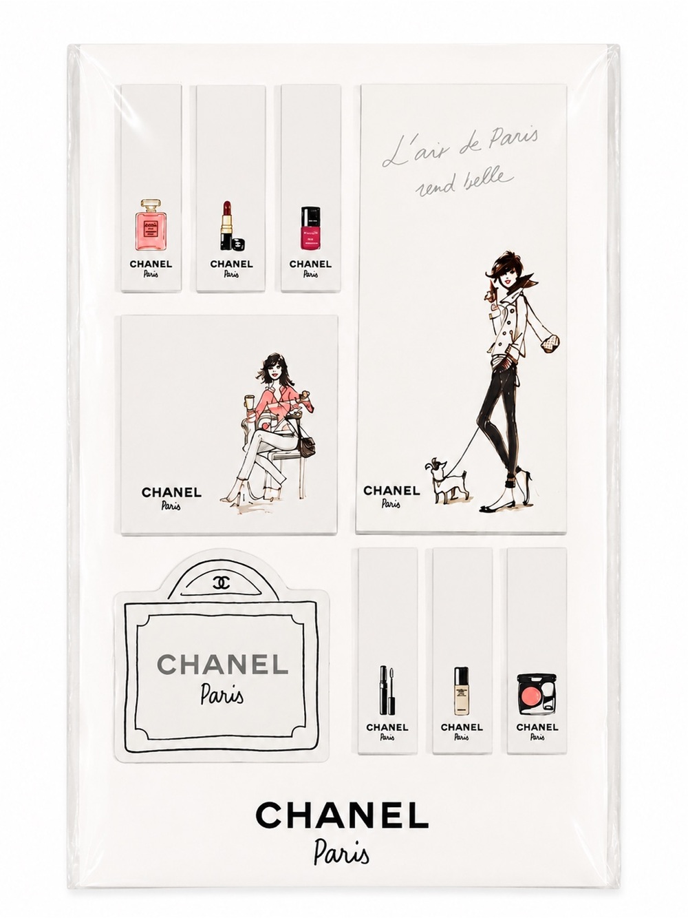 Authentic Chanel Paris Boutique Stationery Sticky Post It Note Set Sealed